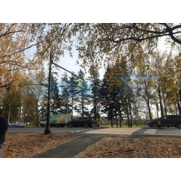 Знак дорожный "Пешеходный переход" 5.19 с внутренней подсветкой односторонний 220В/36Вт