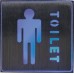 EL53 Светильник аккумуляторный, 1 LED/1W 230V, AC "Туалет мужской" синий 110*110*20 mm, серебристый