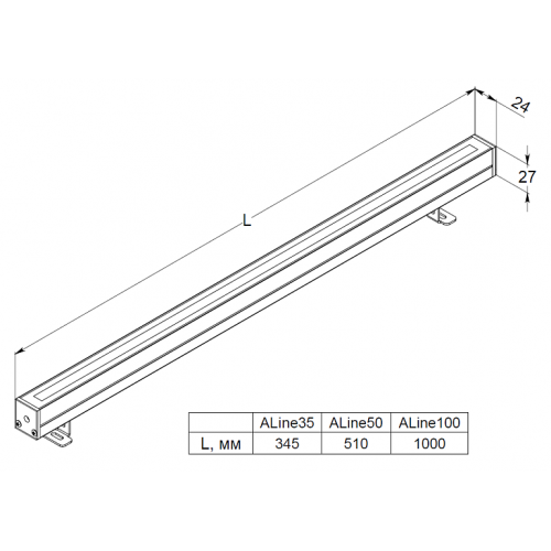 XLD-ALine100-10-045-24 Архитектурный светодиодный светильник