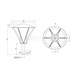 LE-СТУ-36-054-1404-67Д Парковый светильник серии КАШТАН