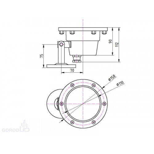 LP G 150/3/9 RN AISI 304 Подводный светодиодный светильник