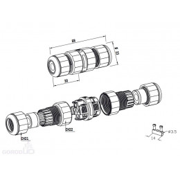 Кабельный соединитель серии TH391,тип I, 2-3-4 полюса