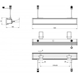 Фасад 500 Светодиодный светильник для архитектурной подсветки 19 ВТ