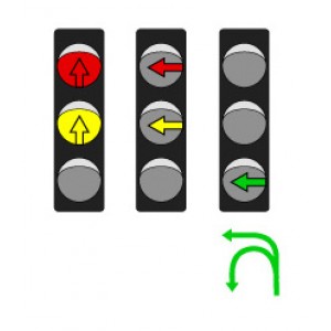 Светофор транспортный светодиодный Т2.л.2 - 300мм (движение налево)